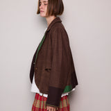 AUTUMN JACKET, BROWN WOOL SILK