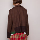 AUTUMN JACKET, BROWN WOOL SILK