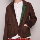 AUTUMN JACKET, BROWN WOOL SILK