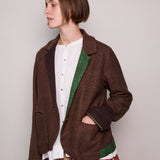AUTUMN JACKET, BROWN WOOL SILK