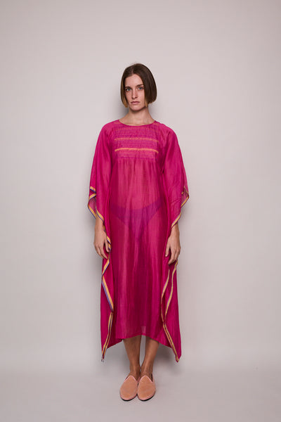 DAHLIA KAFTAN, FUCHSIA SILK