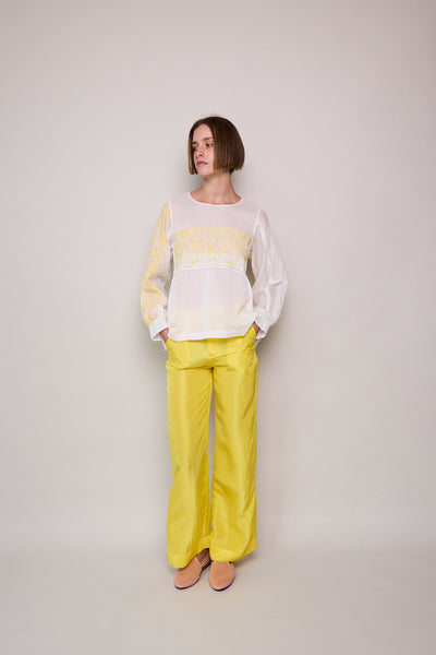 DAISY CHIKAN SHIRT, YELLOW/ IVORY