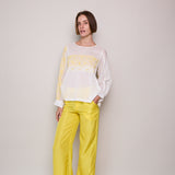 DAISY CHIKAN SHIRT, YELLOW/ IVORY