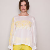 DAISY CHIKAN SHIRT, YELLOW/ IVORY