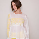 DAISY CHIKAN SHIRT, YELLOW/ IVORY