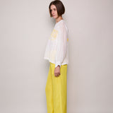 DAISY CHIKAN SHIRT, YELLOW/ IVORY