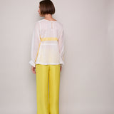 DAISY CHIKAN SHIRT, YELLOW/ IVORY