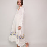 VICTORIA POLKA DRESS, IVORY COTTON SILK