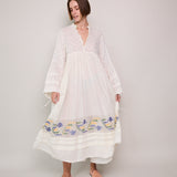 VICTORIA POLKA DRESS, IVORY COTTON SILK