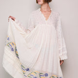 VICTORIA POLKA DRESS, IVORY COTTON SILK