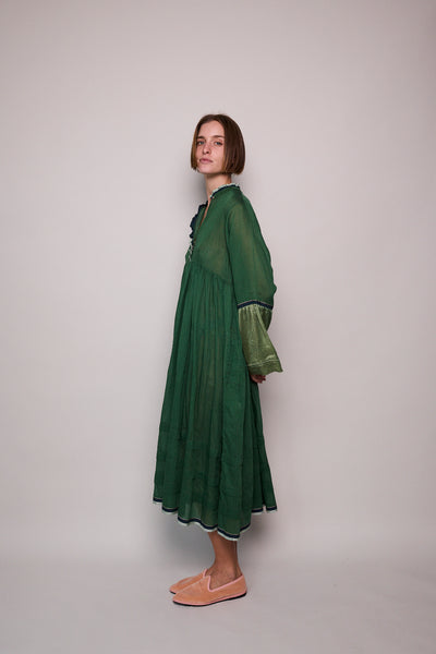 FOREST PANEL DRESS, GREEN