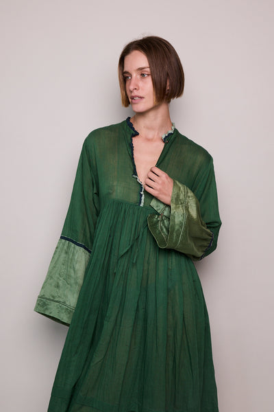 FOREST PANEL DRESS, GREEN