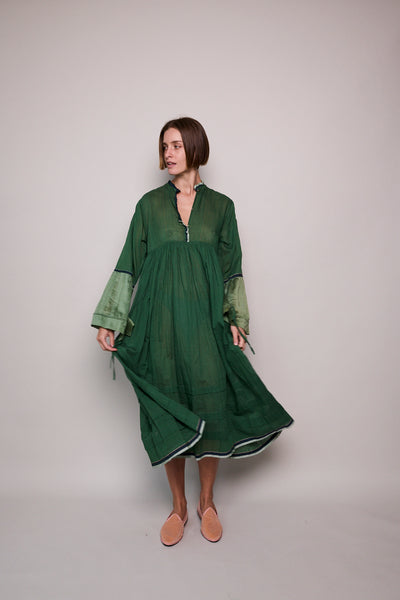 FOREST PANEL DRESS, GREEN