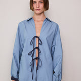 COMET OVERLAY SHIRT, BLUE POPLIN