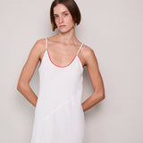 TARA SLIP, WHITE DOUBLE CLOTH COTTON