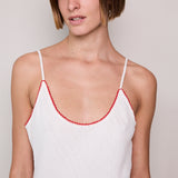 TARA SLIP, WHITE DOUBLE CLOTH COTTON