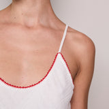 TARA SLIP, WHITE DOUBLE CLOTH COTTON