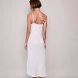 TARA SLIP, WHITE DOUBLE CLOTH COTTON