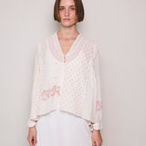 GARDENIA POLKA OVERLAY, WHITE COTTON