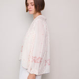 GARDENIA POLKA OVERLAY, WHITE COTTON