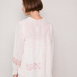 GARDENIA POLKA OVERLAY, WHITE COTTON