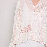 GARDENIA POLKA OVERLAY, WHITE COTTON