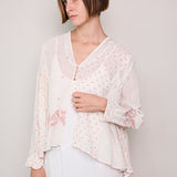 GARDENIA POLKA OVERLAY, WHITE COTTON