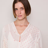 GARDENIA POLKA OVERLAY, WHITE COTTON