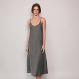 TARA SLIP, KHAKHI LINEN