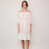 GARDEN  SHEER DRESS, IVORY SILK