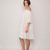 GARDEN  SHEER DRESS, IVORY SILK