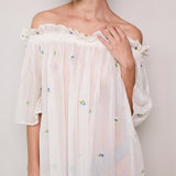 GARDEN  SHEER DRESS, IVORY SILK