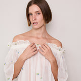 GARDEN  SHEER DRESS, IVORY SILK