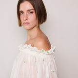 GARDEN  SHEER DRESS, IVORY SILK