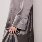 MELANY TUNIC, SATIN SILK SILVER