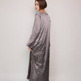 MELANY TUNIC, SATIN SILK SILVER