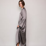 MELANY TUNIC, SATIN SILK SILVER