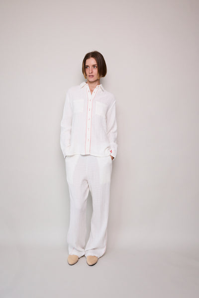 BLISS PANT, WHITE DOUBLE CLOTH COTTON