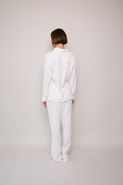 BLISS PANT, WHITE DOUBLE CLOTH COTTON
