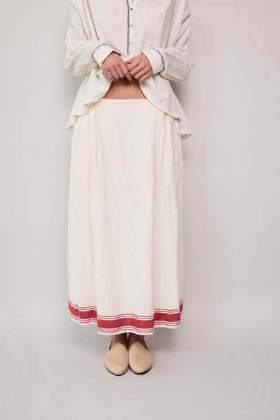 FLORA SKIRT, IVORY COTTON