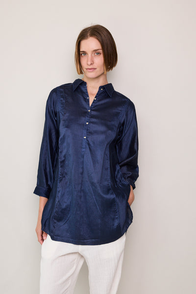 SEA SHIRT, NAVY SILK