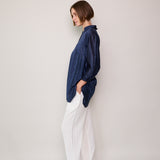 SEA SHIRT, NAVY SILK