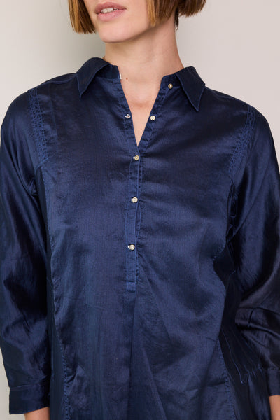 SEA SHIRT, NAVY SILK