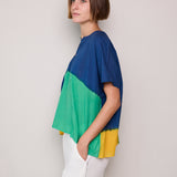 COBALT SHIRT, BLUE COLOR BLOCK TIE&DYE