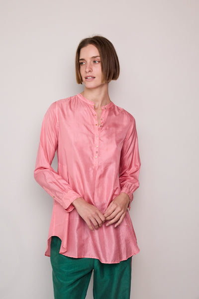 RUBY SHIRT, PINK SILK