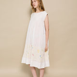 VANA MIDI DRESS, IVORY FLORAL COTTON EMBROIDERY