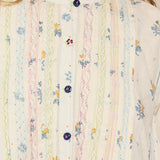 BOTANICAL DRESS, IVORY FLORAL BLOCKPRINT COTTON