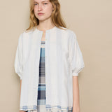 SITARA BLOUSE, IVORY // BLUE REVERSIBLE