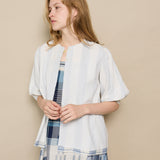 SITARA BLOUSE, IVORY // BLUE REVERSIBLE