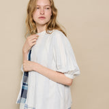 SITARA BLOUSE, IVORY // BLUE REVERSIBLE